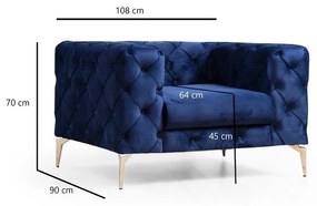 Sötétkék fotel Como – Artie