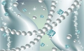 Fotótapéta Gyöngyök Kék elegancia és luxus finomság 208x146 +ragasztó