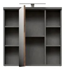 Tükrös VENOM fali fürdőszobai szekrény, antracit/barna