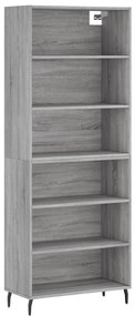 szürke sonoma szerelt fa magasszekrény 69,5x32,5x180 cm