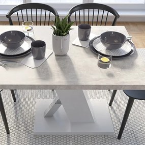 TORRE Étkezőasztal Fehér/Márvány Színben 138 cm