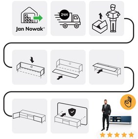 XL ROSARIA RTV SZEKRÉNY – SÖTÉTKÉK (1700 x 400 x 500)