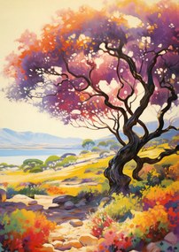 Poszter 29,7x42cm Színes alkonyat a völgy felett