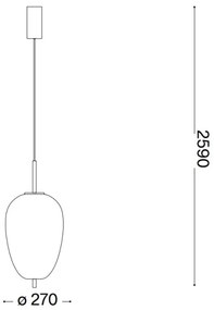 Ideal Lux - LED Csillár zsinóron UMILE LED/20W/230V átm. 27 cm CRI 90 réz/fehér