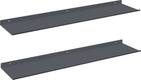 vidaXL Lebegő polc 2 pcs Antracit 80 x 18 x 2,5 cm Acél