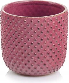 Fedő kerámia sötét rózsaszín 14x13cm kerek modern