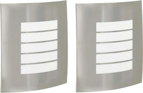 vidaXL Kültéri Fali Lámpa 2 pcs Ezüst 23.5 x 9 x 26 cm