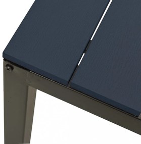 fekete acél és WPC kerti pad 110 cm