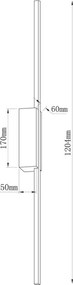 LED fali lámpa AISHA LED/20W/230V 4000K 120 cm arany