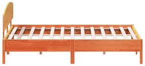 viaszbarna tömör fenyőfa ágy matrac nélkül 200 x 200 cm