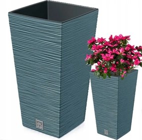 Virágtartó Nagy XXL 24x24X45cm 19l Négyzet Betéttel Kék 1DB
