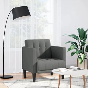 sötétszürke szövet kanapészék karfás szék 53 cm