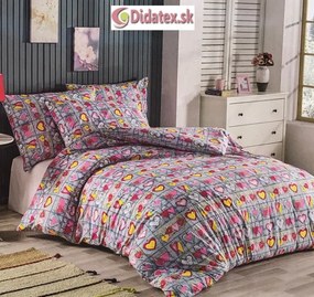 M- Hearts 1 pamut ágynemű DeLuxe Ágynemű mérete: 200x220 cm, A csomag tartalma: Készletcsomagolás