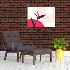 Kép - Rózsaszín virágos absztrakció N⁰1 (70x50 cm)
