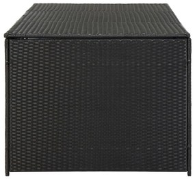 Fekete polyrattan kerti tárolóláda 180 x 90 x 70 cm