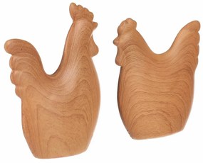 Húsvéti dekoráció Tyúk és kakas, 12 x 3 x 14 cm, 2darabos szett, polirezín