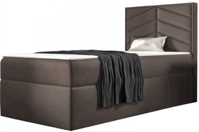 St7 boxspring ágy, sötétbarna, jobbos (80 cm)