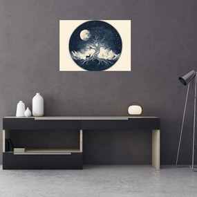 Kép – Mágikus fa szarvassal I. (70x50 cm)