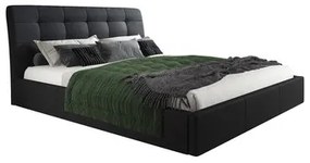 Kárpitozott ágy ADLO mérete 90x200 cm Fekete műbőr