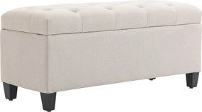 HOMCOM Kárpitozott Pad Tárolóval - Krémfehér, 100 x 40 x 44 cm | Aosom