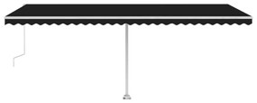 antracitszürke szélérzékelős és LED-es napellenző 600x300 cm