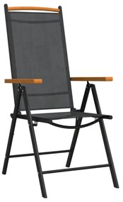 7 részes fekete-barna alumínium kerti étkezőgarnitúra