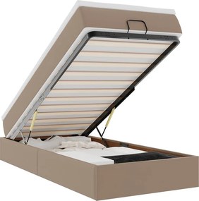 vidaXL Ottomán ágykeret matraccal Cappucino 80x200cm műbőrrel