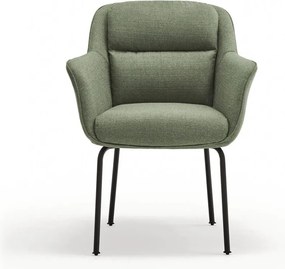 Zöld kárpitozott karfás étkezőfotel Sadira – Teulat