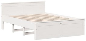 fehér tömör fenyőfa fejtámlás ágykeret matrac nélkül 150x200 cm