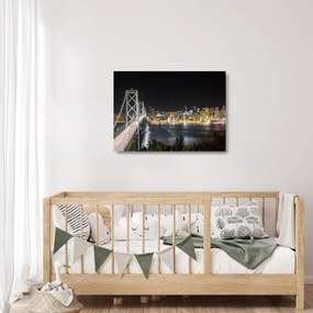 A Brooklyn-híd és a New York-i kép (üvegen) (70x50 cm)
