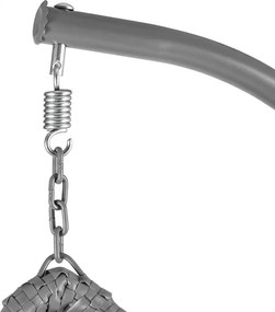 Szürke KOKON függőszék állvánnyal, fehér-szürke párna