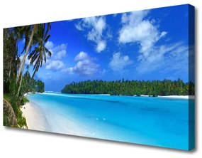 Vászonkép nyomtatás Palm Beach Sea 125x50 cm