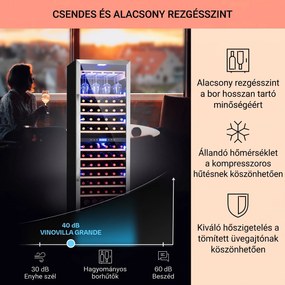 Klarstein Vinovilla Grande Duo, nagy kapacitású borhűtő, 425 liter, 165 palack, 3 színű LED világítás