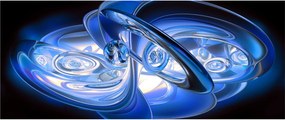 Kék absztrakt kép (120x50 cm)