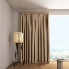 Függöny ráncoló szalaggal 1 db 130x260cm bézs