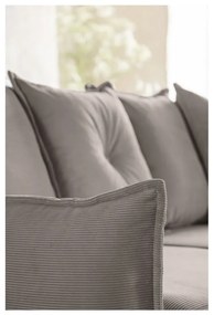 Világosbarna kordbársony kinyitható sarokkanapé (variálható) Lazy Lukka – Miuform