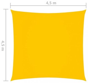 sárga négyzet alakú oxford-szövet napvitorla 4,5 x 4,5 m