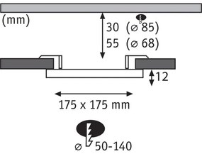 Paulmann 92993 - LED/13W IP44 Fürdőszobai beépíthető mennyezeti lámpa AREO 230V