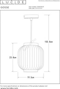 LUCIDE 13435-01-31 GOSSE Egyágú Függesztett Lámpa Fém E27 IP20