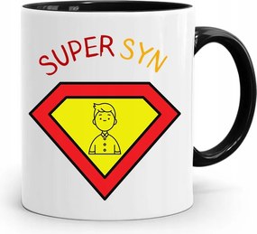 Fekete Bögre Ajándék Gyermek Fiának Szuper Fiú nyomott mintával