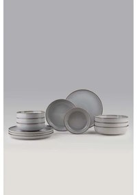 12 darabos étkészlet szürke/porcelán