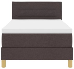 Box Spring Ágy Matraccal &amp; LED Sötétbarna 80x200 cm Textil