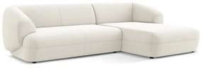 Fehér bársony sarokkanapé (jobb oldali) Moana – Makamii
