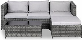 Kerti bútor szett 5 részes Abiko technorattan kerti szett szürke