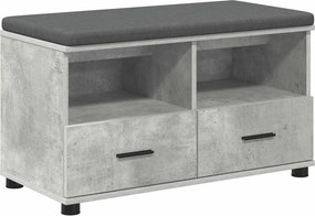 vidaXL Előtér pad Beton Szürke 80 x 38 x 46 cm Műanyag Fa és Szövet