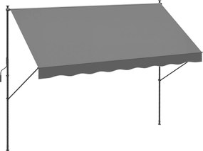Outsunny Kézi Összecsukható Teraszernyő Erkélyre Állítható Magasságú Készlettel és Napvédelemmel Szürke | Aosom