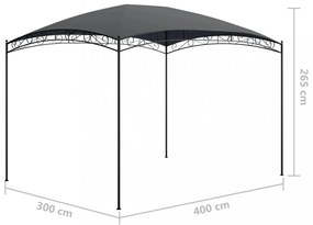 antracitszürke pavilon 3 x 4 x 2,65 m 180 g/m²
