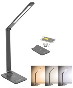 Solight Solight WO55-G - LED Szabályozható asztali lámpa vezeték nélkül tölthető LED/10W/100-240V szürke SL0474