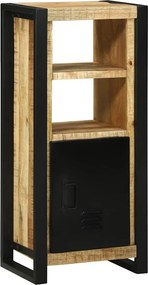 vidaXL Fürdőszoba Székény ajtóval Barna 40 x 30 x 90 cm Tömör Mangófát