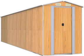 vidaXL világosbarna horganyzott acél kerti fészer 192x855x223 cm